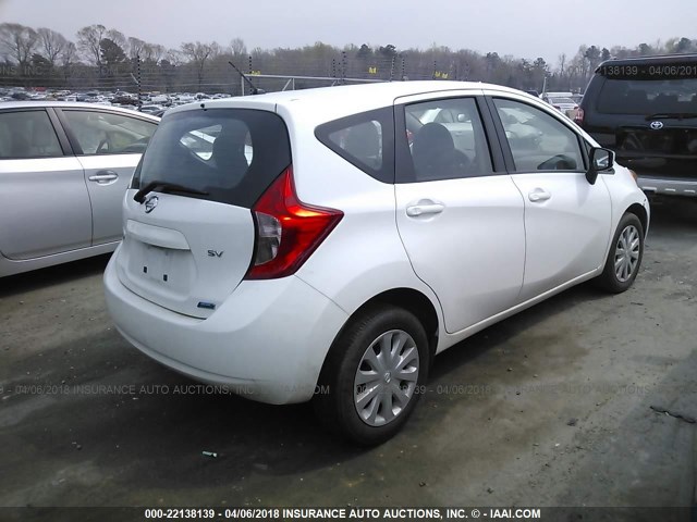 3N1CE2CPXFL393698 - 2015 NISSAN VERSA NOTE S/S PLUS/SV/SL/SR WHITE photo 4