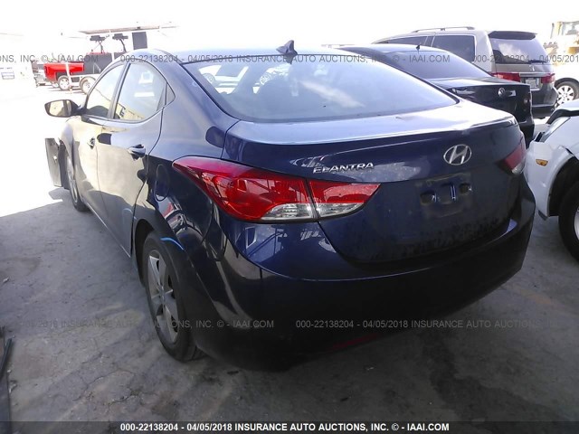 5NPDH4AE8DH436907 - 2013 HYUNDAI ELANTRA GLS/LIMITED BLUE photo 3