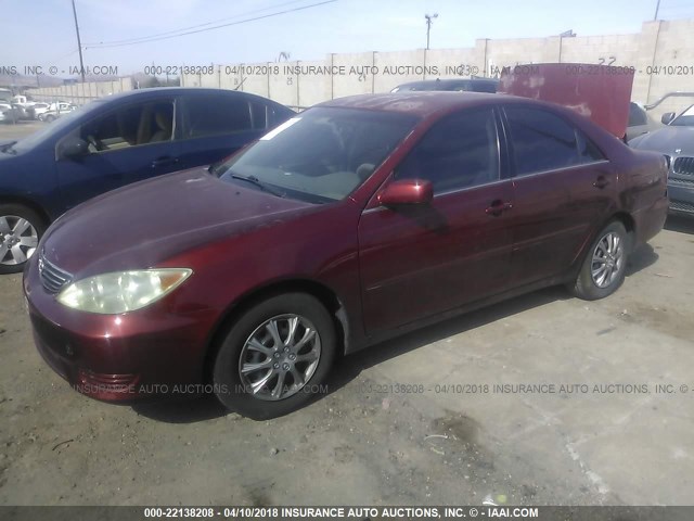 4T1BE32K65U099154 - 2005 TOYOTA CAMRY LE/XLE/SE MAROON photo 2