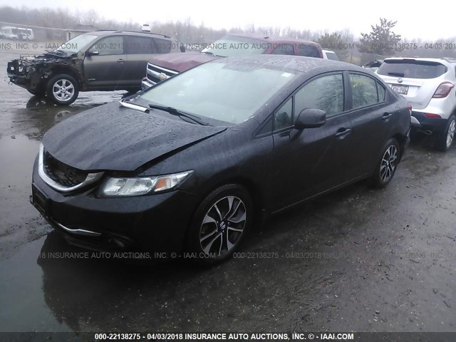 19XFB2F91DE023127 - 2013 HONDA CIVIC EXL BLACK photo 2