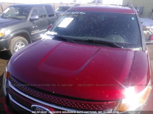 1FM5K8F82DGA67249 - 2013 FORD EXPLORER LIMITED 红色 照片 10