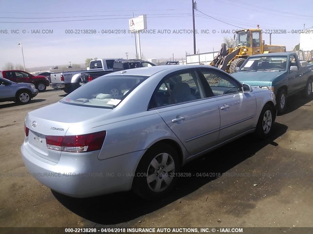 5NPET46C67H294491 - 2007 HYUNDAI SONATA GLS Light Blue photo 4