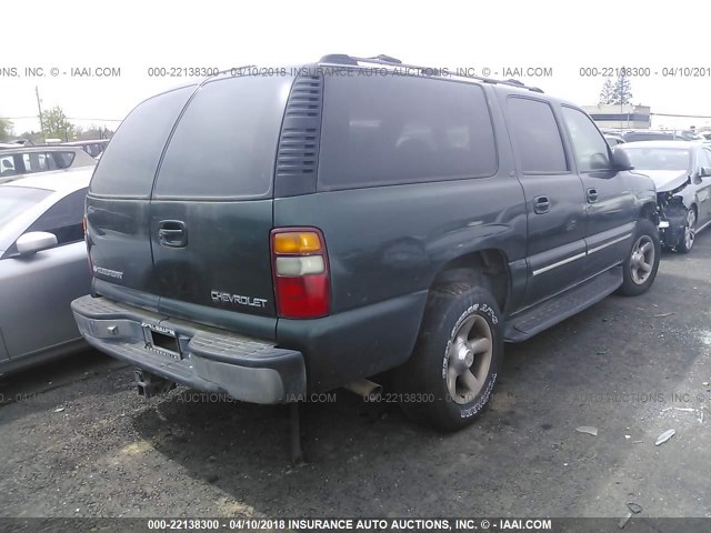 3GNFK16T01G165546 - 2001 CHEVROLET SUBURBAN K1500 GREEN photo 4