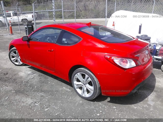 KMHHT6KD8AU014411 - 2010 HYUNDAI GENESIS COUPE 2.0T RED photo 3