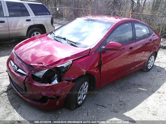 KMHCT4AE6DU463342 - 2013 HYUNDAI ACCENT GLS/GS RED photo 2