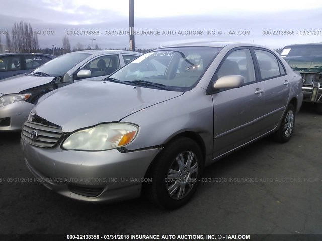 1NXBR32E83Z132666 - 2003 TOYOTA COROLLA CE/LE/S BEIGE photo 2