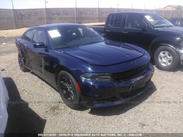 2C3CDXHGXFH870004 - 2015 DODGE CHARGER SXT BLUE photo 1