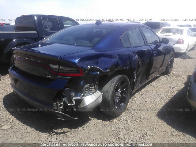 2C3CDXHGXFH870004 - 2015 DODGE CHARGER SXT BLUE photo 4