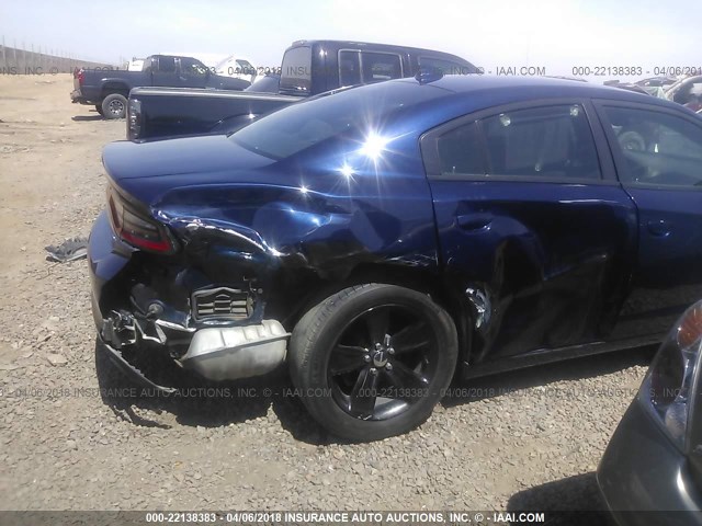 2C3CDXHGXFH870004 - 2015 DODGE CHARGER SXT BLUE photo 6