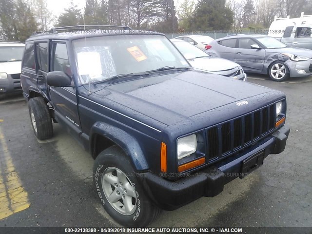 1J4FF48S81L514274 - 2001 JEEP CHEROKEE SPORT BLUE photo 1