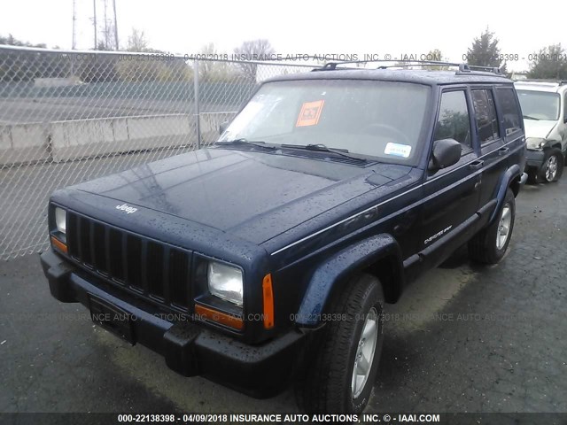 1J4FF48S81L514274 - 2001 JEEP CHEROKEE SPORT BLUE photo 2