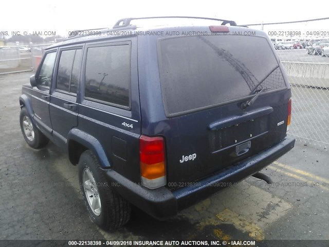 1J4FF48S81L514274 - 2001 JEEP CHEROKEE SPORT BLUE photo 3