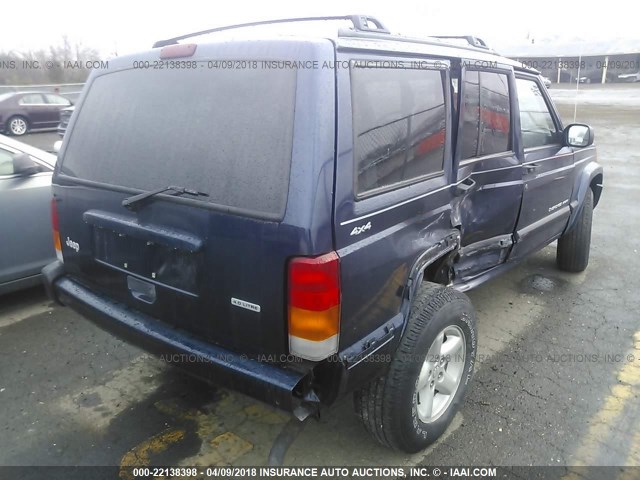 1J4FF48S81L514274 - 2001 JEEP CHEROKEE SPORT BLUE photo 4