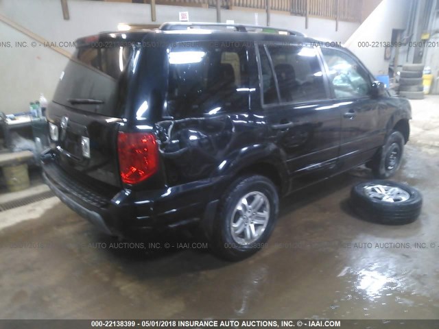 2HKYF18454H530052 - 2004 HONDA PILOT EX BLACK photo 4