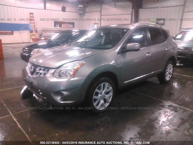 JN8AS5MV5CW392240 - 2012 NISSAN ROGUE S/SV GRAY photo 2