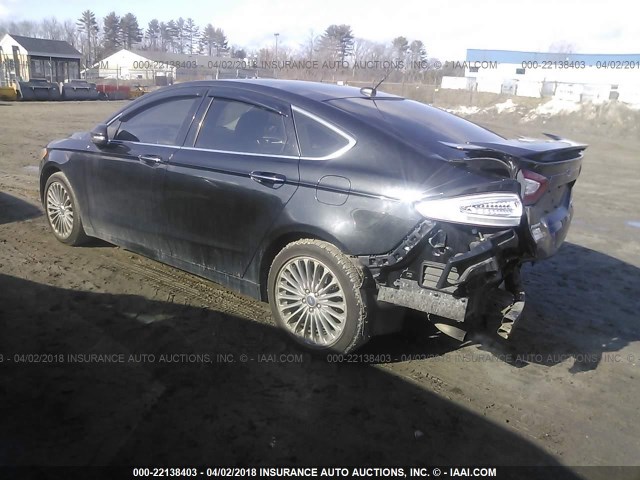 3FA6P0K95DR347210 - 2013 FORD FUSION TITANIUM BLACK photo 3