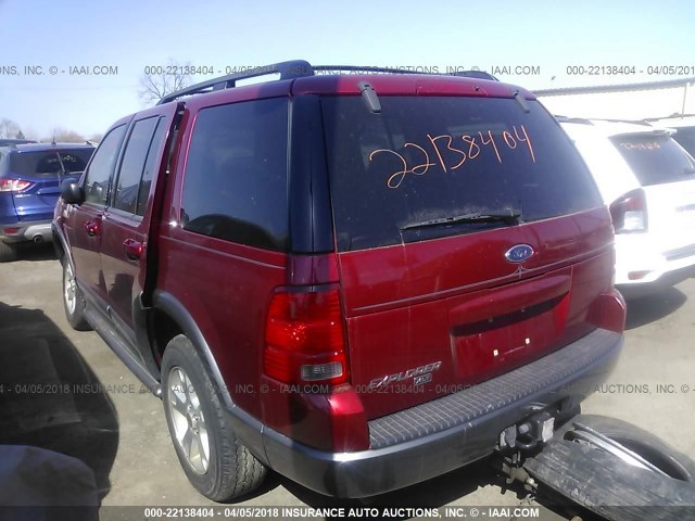 1FMZU73K03ZA90814 - 2003 FORD EXPLORER XLT/XLT SPORT/NBX RED photo 3