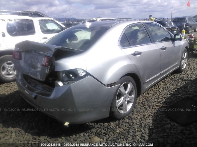 JH4CU2F62AC017728 - 2010 ACURA TSX SILVER photo 4