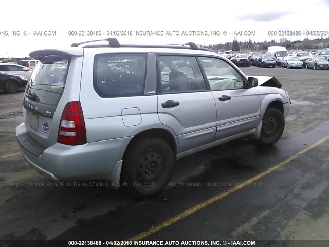 JF1SG65664H736510 - 2004 SUBARU FORESTER 2.5XS SILVER photo 4