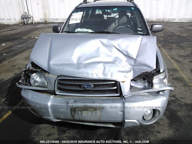 JF1SG65664H736510 - 2004 SUBARU FORESTER 2.5XS SILVER photo 6