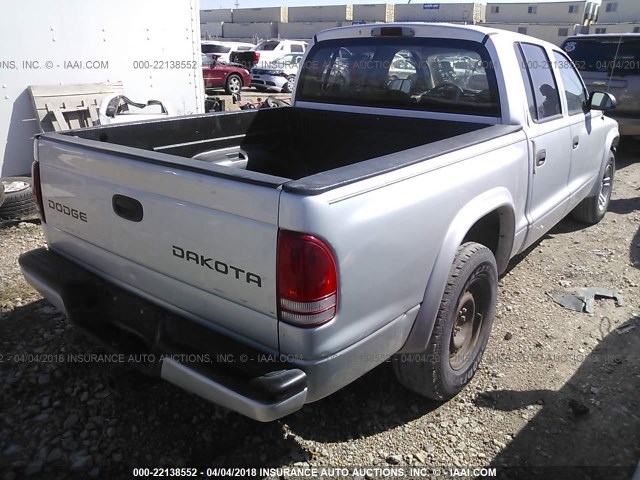 1D7HL38N24S739334 - 2004 DODGE DAKOTA QUAD SPORT SILVER photo 4