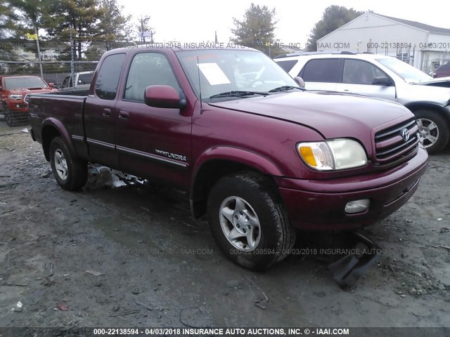 5TBBT48162S256902 - 2002 TOYOTA TUNDRA ACCESS CAB LIMITED RED photo 1