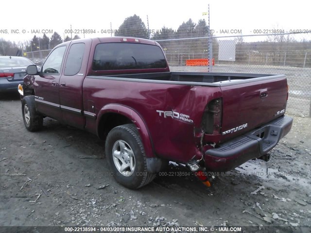 5TBBT48162S256902 - 2002 TOYOTA TUNDRA ACCESS CAB LIMITED RED photo 3