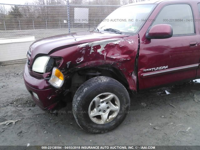 5TBBT48162S256902 - 2002 TOYOTA TUNDRA ACCESS CAB LIMITED RED photo 6