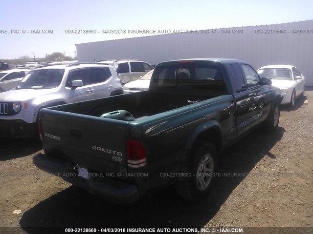 1D7HL12X63S231963 - 2003 DODGE DAKOTA SXT GREEN photo 4