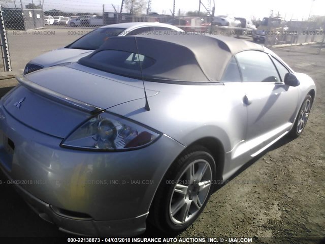 4A3AL35T17E022650 - 2007 MITSUBISHI ECLIPSE SPYDER GT SILVER photo 4