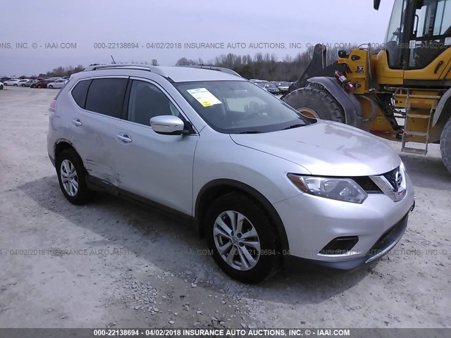 5N1AT2MT8EC767396 - 2014 NISSAN ROGUE S/SL/SV SILVER photo 1