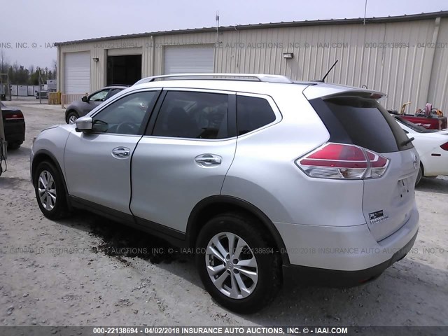 5N1AT2MT8EC767396 - 2014 NISSAN ROGUE S/SL/SV SILVER photo 3