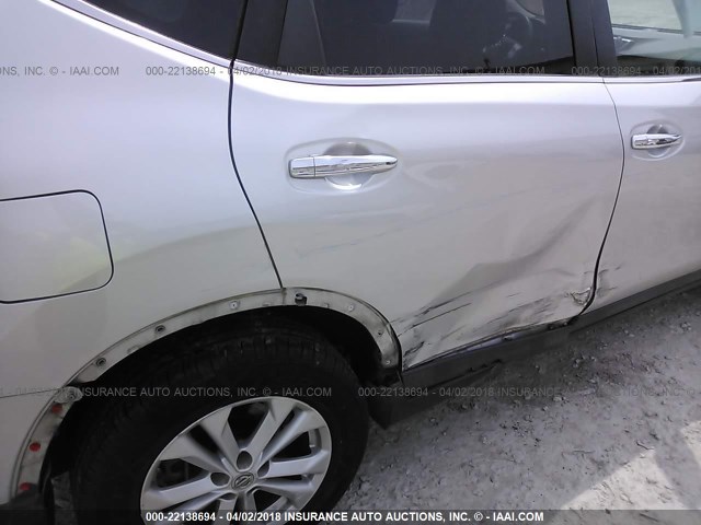 5N1AT2MT8EC767396 - 2014 NISSAN ROGUE S/SL/SV SILVER photo 6