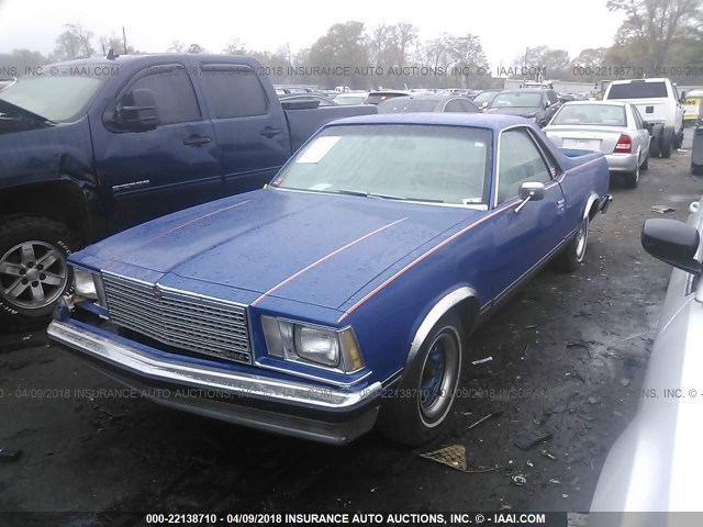 1W80M9K587301 - 1979 CHEVROLET EL CAMINO BLUE photo 2