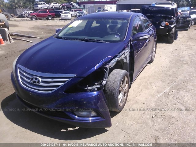 5NPEC4AC2BH140411 - 2011 HYUNDAI SONATA SE/LIMITED BLUE photo 6