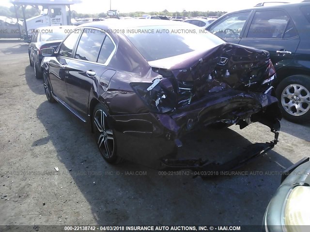 1HGCR2F59GA212290 - 2016 HONDA ACCORD SPORT BURGUNDY photo 3