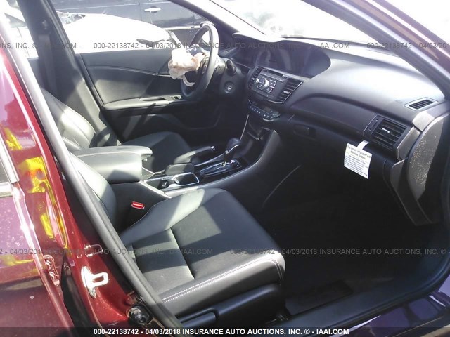 1HGCR2F59GA212290 - 2016 HONDA ACCORD SPORT BURGUNDY photo 5