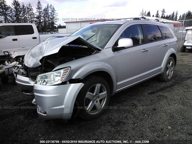 3D4PH9FV9AT206309 - 2010 DODGE JOURNEY R/T SILVER photo 2