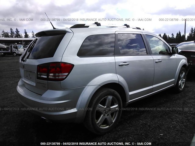 3D4PH9FV9AT206309 - 2010 DODGE JOURNEY R/T SILVER photo 4