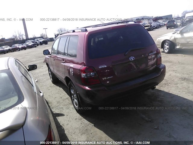 JTEEP21AX60147595 - 2006 TOYOTA HIGHLANDER LIMITED MAROON photo 3