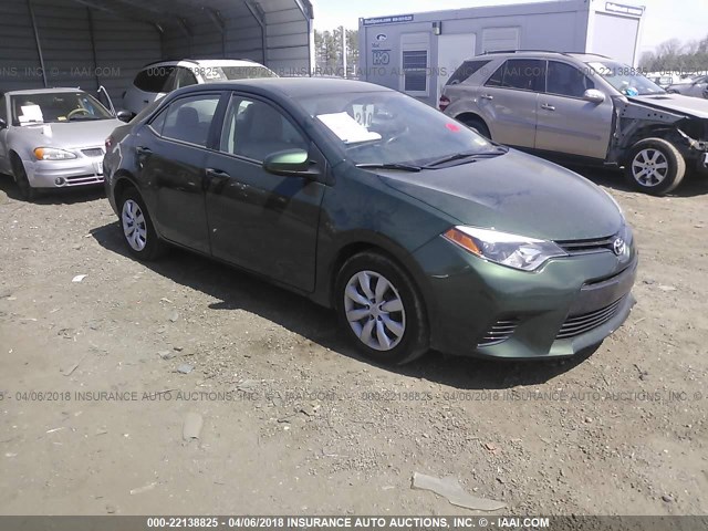 5YFBURHE1FP294198 - 2015 TOYOTA COROLLA L/LE/LE PLS/PRM/S/S PLS GREEN photo 1