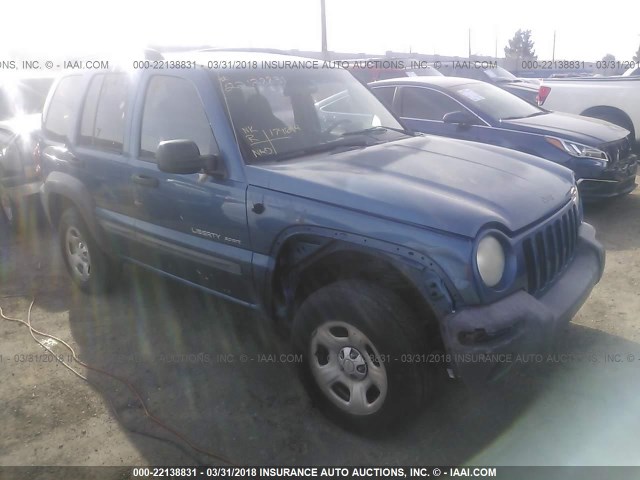 1J4GK48K13W523786 - 2003 JEEP LIBERTY SPORT/FREEDOM ლურჯი ფოტო 1