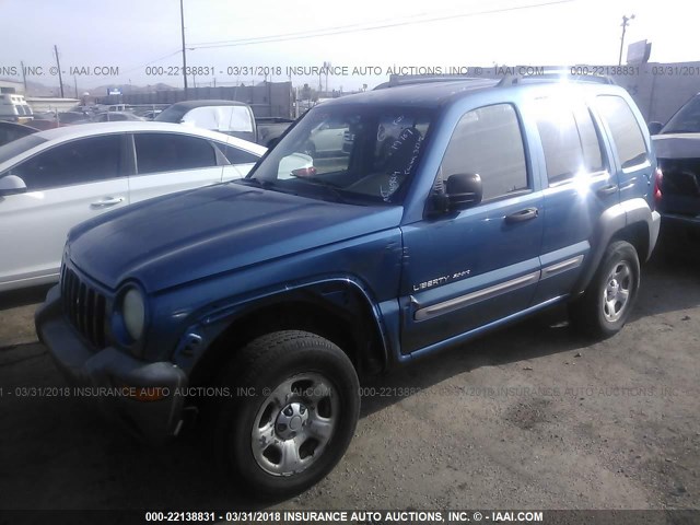 1J4GK48K13W523786 - 2003 JEEP LIBERTY SPORT/FREEDOM ლურჯი ფოტო 2