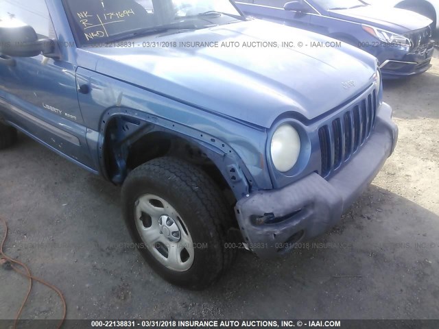 1J4GK48K13W523786 - 2003 JEEP LIBERTY SPORT/FREEDOM ლურჯი ფოტო 6