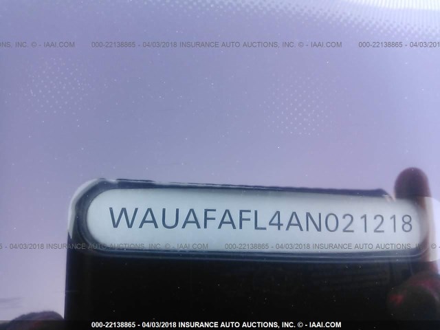 WAUAFAFL4AN021218 - 2010 AUDI A4 PREMIUM WHITE photo 9