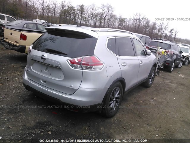 5N1AT2MTXGC803236 - 2016 NISSAN ROGUE S/SL/SV SILVER photo 4