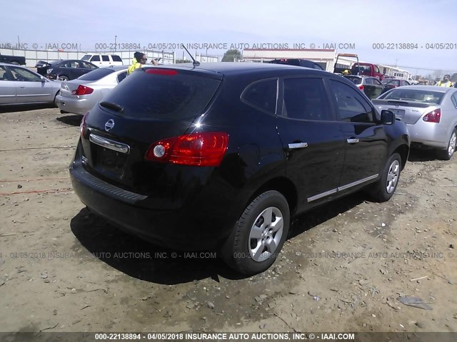 JN8AS5MT1EW612278 - 2014 NISSAN ROGUE SELECT S BLACK photo 4