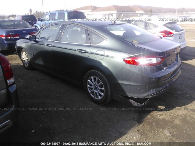 3FA6P0G70GR141143 - 2016 FORD FUSION S GREEN photo 3