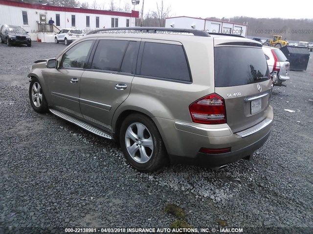 4JGBF71E98A320817 - 2008 MERCEDES-BENZ GL 450 4MATIC GOLD photo 3