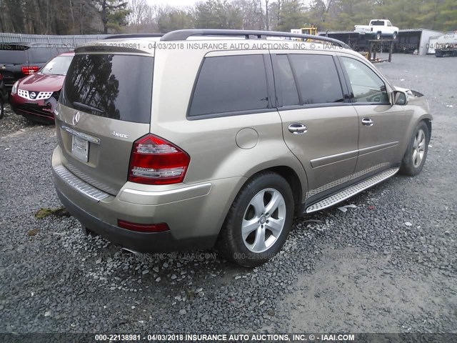 4JGBF71E98A320817 - 2008 MERCEDES-BENZ GL 450 4MATIC GOLD photo 4